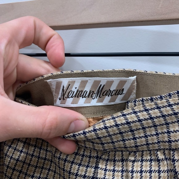 Valentino Houndstooth Creme Brown Skirt Set Blazer Suit Jacket Large - Picture 7 of 7